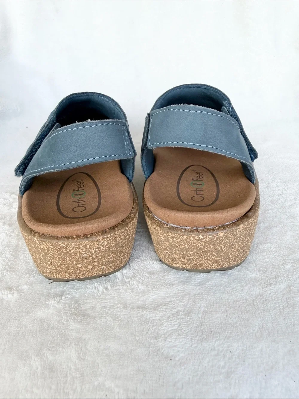Orthofeet Women's Blue Leather Comfort Sandals Size 6 EUC
